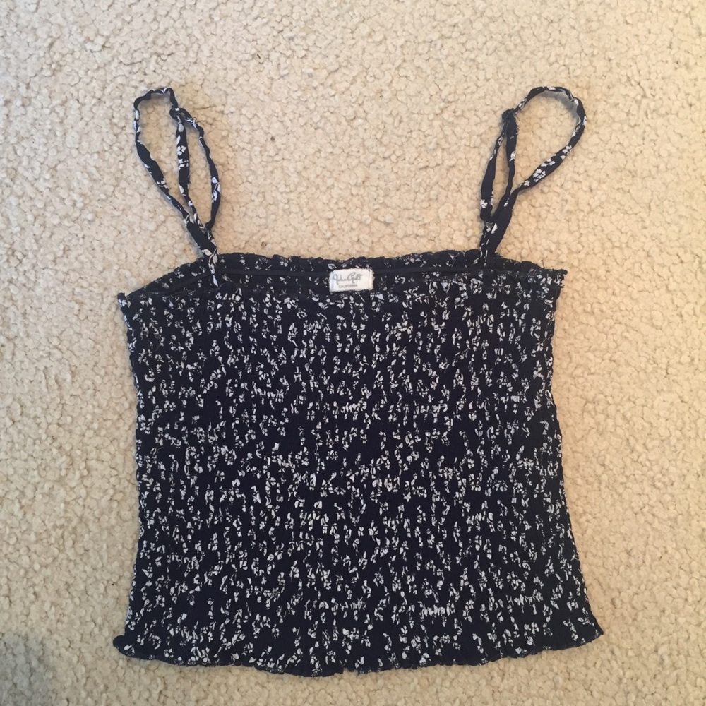 Brandy Melville Blue Floral Smocked Tube Top